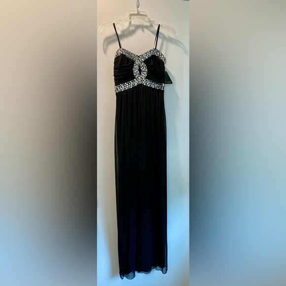 NWT City Triangles Black Strapless Long Formal Prom Dress Size 5 - Picture 3 of 7